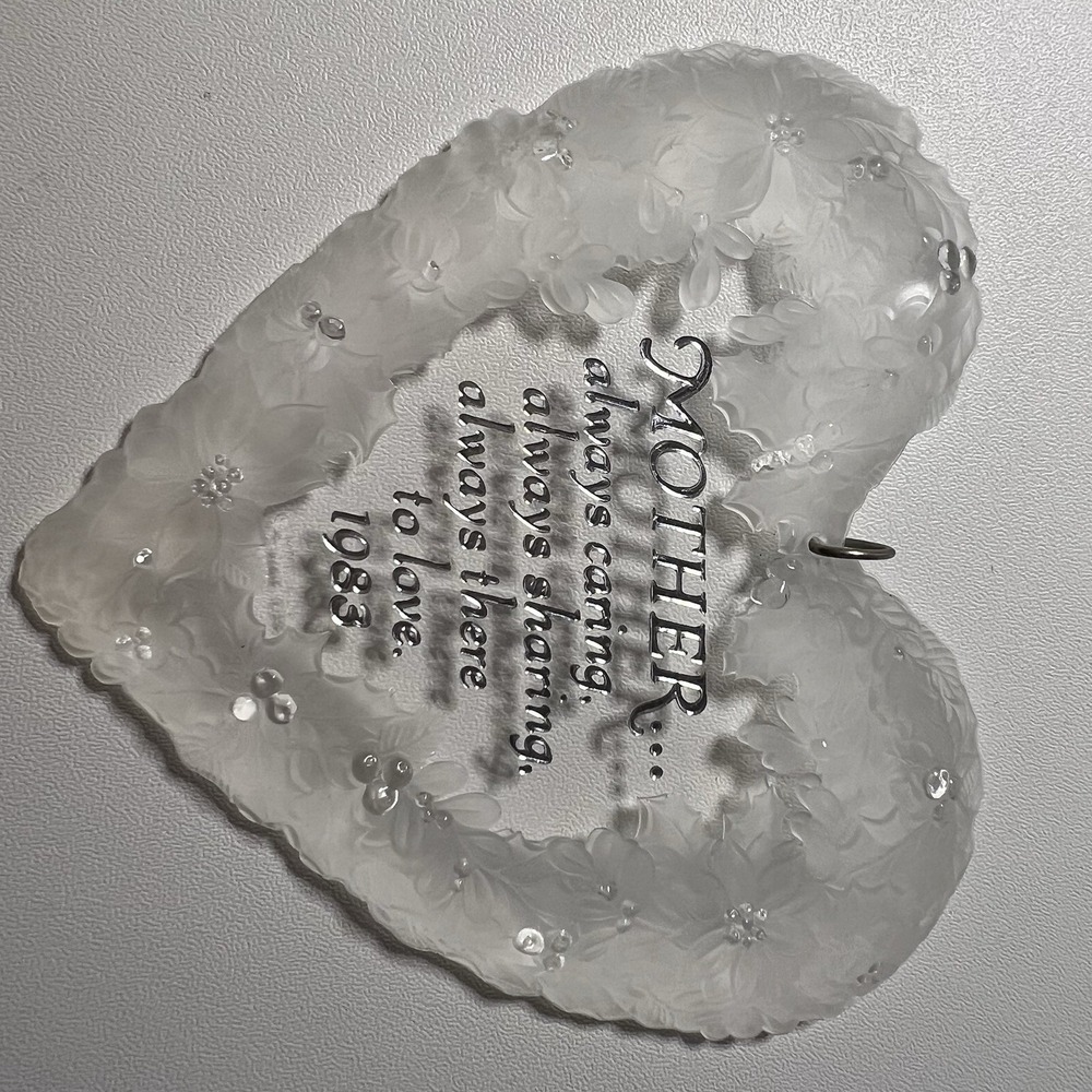 Hallmark Ornament Mother Heart Acrylic USA Made Vintage 1983 Holiday Keepsake